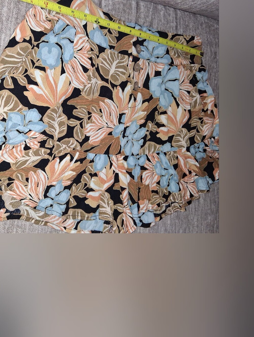 Rip Curl Follow The Sun Tropical Floral Maxi Skirt Black Blue XL